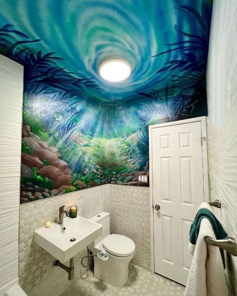 Прикольный дизайн и идеи для ванной комнаты, которые делают посещение этого места намного веселее (20 фото)